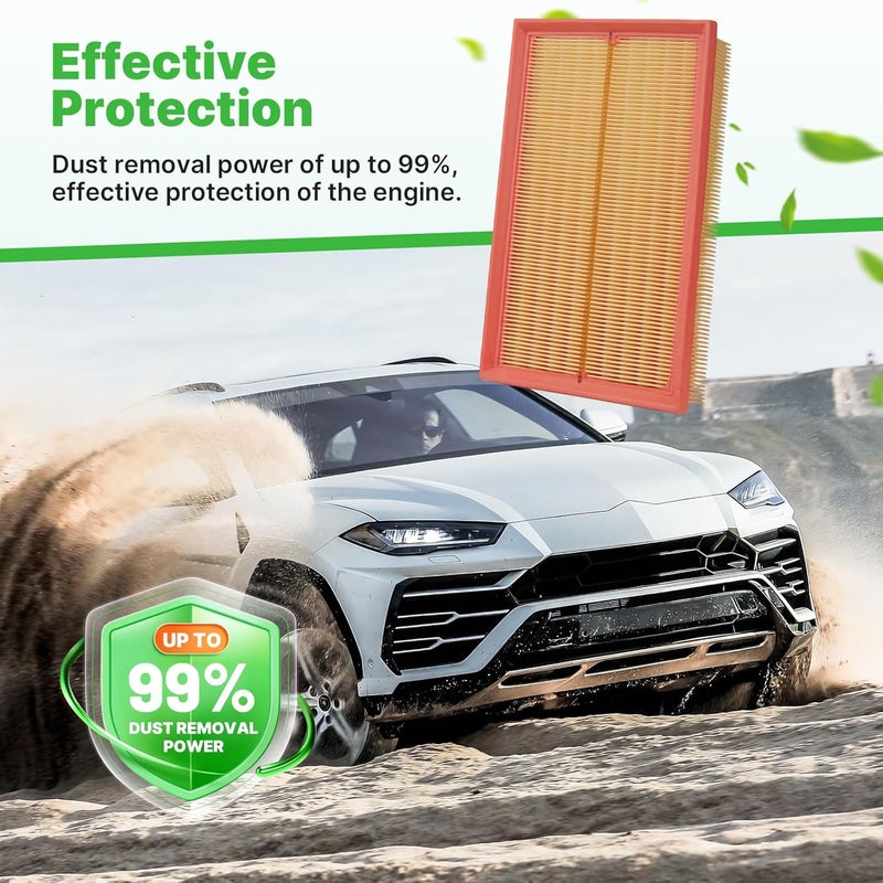 RVgolf Store Engine+Cabin Air Filters Set Fit for 2019-2021 Volkswagen Golf 1.4L, 2019-2021 Jetta 2019-2021 1.4L Engine Air Filter Replacement Automotive Accessories CF11643 5QM129620B - Image 3